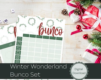 Christmas Wreath Bunco Scorecard Set