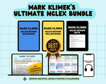 Mark Klimek Ultimate NCLEX Bundle | Videos, PowerPoints, Blue, Yellow, Review Notes, audios, & bonuses - resynthesized | Etsy's Best Seller