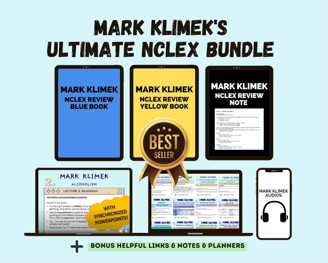 Mark Klimek Ultimate NCLEX Bundle Videos Powerpoints Blue Etsy Canada