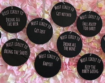 Funny Party Superlative Necklaces - Best & Worst Awards for Friends, Custom Party Accessories