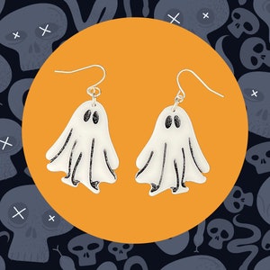 Ghost Halloween Acrylic Earrings