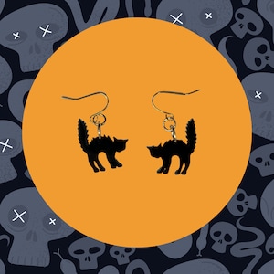 Frady Cat Halloween Acrylic Earrings