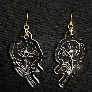 Acrylic Birth Flower Earrings