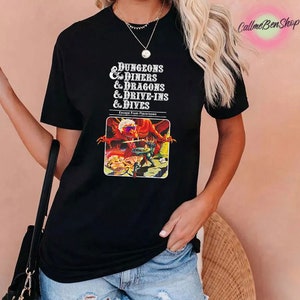 Dungeons And Diners And Dragons And Drive-ins And Dives T-Shirt, Dungeons And Dragons Shirt, Dnd Shirt, Dungeon Master Vintage Shirt image 3