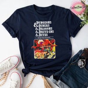 Dungeons And Diners And Dragons And Drive-ins And Dives T-Shirt, Dungeons And Dragons Shirt, Dnd Shirt, Dungeon Master Vintage Shirt image 4