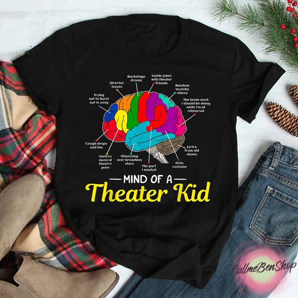 Mind Of A Theater Kid Shirt, Musical Theatre T-Shirt, Theater Kid Vintage Shirt, Funny Musical Theater Drama Shirt, Acting Coach, Brain Tee