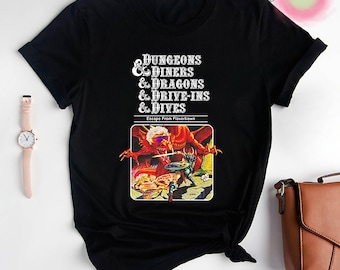 Dungeons And Diners And Dragons And Drive-ins And Dives T-Shirt, Dungeons And Dragons Shirt, Dnd Shirt, Dungeon Master Vintage Shirt