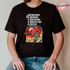 Dungeons And Diners And Dragons And Drive-ins And Dives T-Shirt, Dungeons And Dragons Shirt, Dnd Shirt, Dungeon Master Vintage Shirt image 2