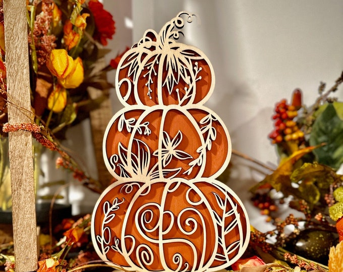3D Calligraphy Art Pumpkin Stand in Multiple Styles, Fall Decor, Halloween Decor, Thanksgiving Decor, Shabby Chic Decor, Rustic Decor