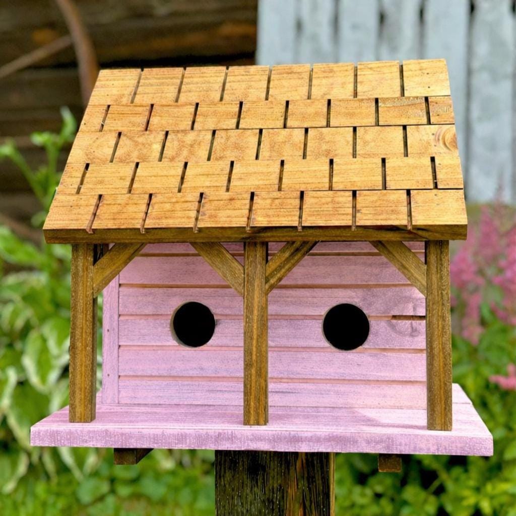 Cedar Martin Wren Swallow Birdhouse, Handmade Outdoor Bird House