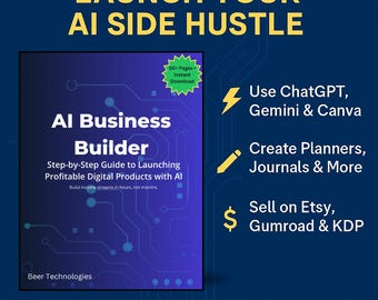 AI Business Builder eBook: ChatGPT, Gemini, Canva Guide (Digital Download)