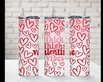 Doodle Heart Valentine's Day Tumbler: 20oz Stainless Steel