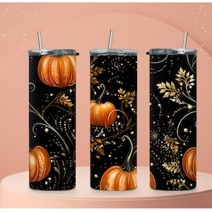 Fall Pumpkin Tumbler: 20oz Stainless Steel Autumn Design
