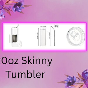 Pu&ograve; includere: Un bicchiere skinny bianco da 20 once con un coperchio e una cannuccia in acciaio inossidabile. Il bicchiere &egrave; alto 18,3 cm e ha un diametro di 7 cm.