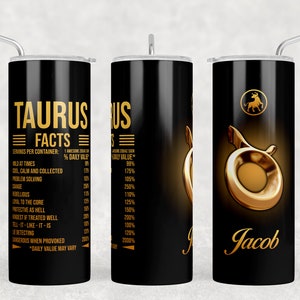 Personalized Zodiac Tumbler: Stainless Steel 20oz Skinny Tumbler