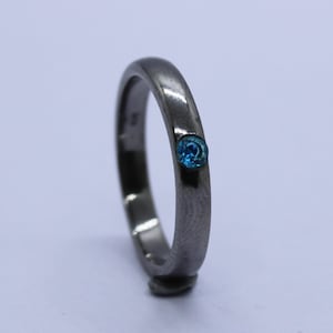JJK inspired Yuta Silver Ring, Jujutsu Kaisen Couple Ring, Minimalist Band Ring Jewelry, Unique Holiday Gifts, Blue Topaz Silver Jewelry