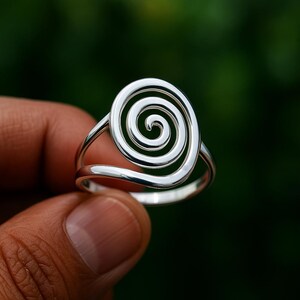 Sterling Silver Spiral Ring: Handmade Minimalist Swirl Jewelry