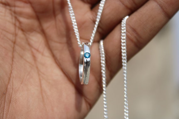 アクセサリー yuta 乙骨憂太リングネックレス：スカイブルーストーンシルバーアニメ