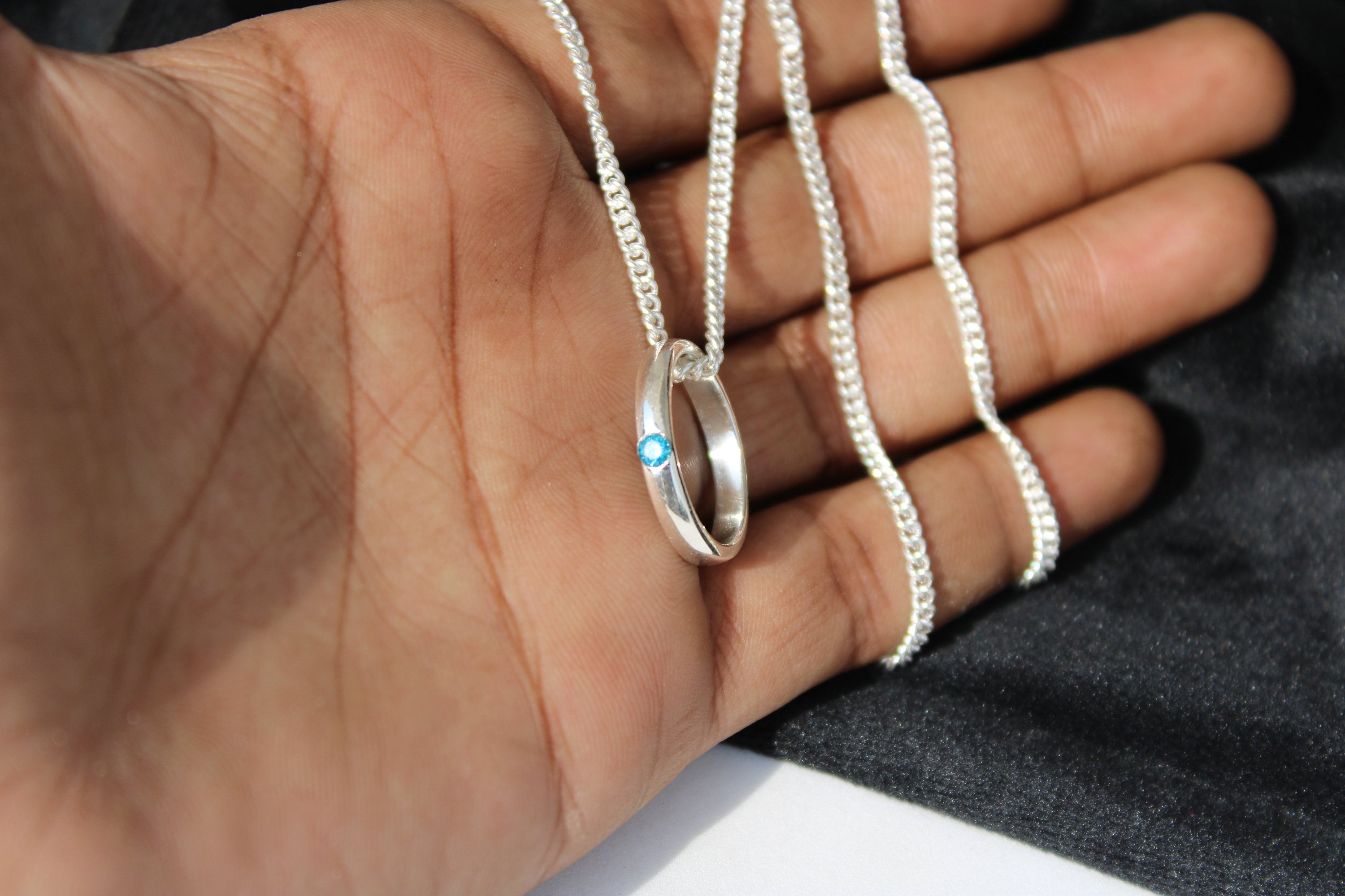 Yuta Okkotsu Ring Necklace: Silver Anime Cosplay With Sky Blue