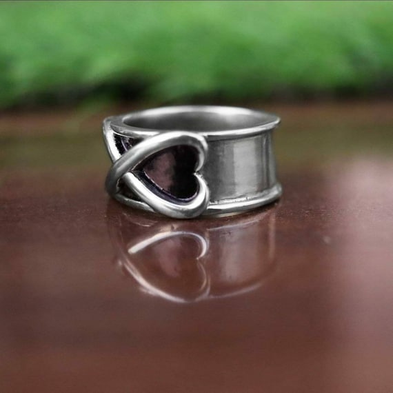 Sterling Silver Black Goku Inspired Wide Band Ring: Anime Cosplay Sterling Silver Black Goku Inspired Wide Band Ring: Anime Cosplay