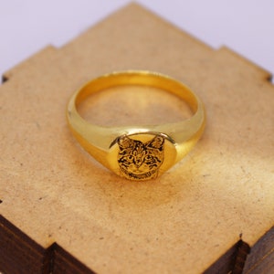 Pet Print Chunky Ring, Pet Nose Memorial Solid Silver Signet Ring, Custom Cat or Dog Paw Print Photo Print Jewelry, Pet Nose Imprint Ring