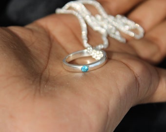 アクセサリー yuta 乙骨憂太リングネックレス：スカイブルーストーンシルバーアニメ