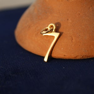 14k Gold Mini Small Number Initial Charm Pendant, Personalized Number Necklace, Birthday Gift, Unique Holiday Gift,Best Memorial Gift