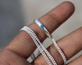 Yuta Okkotsu Ring Necklace: Silver Anime Cosplay with Sky Blue Stone