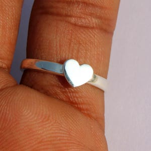 Custom Minimalist Heart Ring, Sterling Silver Love Message Heart Ring, Gold Heart Ring, Promise Love Ring, Dainty Ring, Stacking Ring
