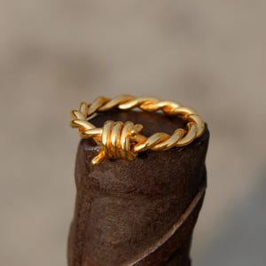 Barbed Wire Gold Ring, Gothic Biker ring, Punk ring, Edgy ring, Oxidized silver ring, Minimalist ring, Men&#39;s ring, Unique Handmade ring