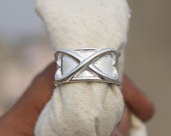 Black Goku Infinity Time Ring, Anime Inspired Ring, Kai Cosplay Ring, Handmade Silver Ring, Wide Band, Unique Holiday Gift, Dragon Ball Ring