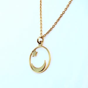 三日月と星の繊細なシルバーネックレス（女性用）、母の日の特別なギフト、925スターリングシルバーのムーンペンダントケーブルチェーンネックレス