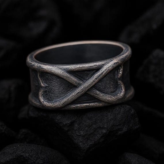 Black Goku Unique Texture Oxidized 925 Sterling Silver Ring: Anime