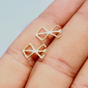 Berserk inspirierte Gold Ohrstecker für Frauen, Anime inspirierte Marke von Opferung handgemachte Silber Ohrringe, zierliches Silberohrring Geschenk für sie