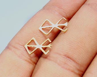 Berserk Inspired Gold Stud Earrings For Women, Anime Inspired Brand of Sacrifice Handmade Silver Earrings,Dainty Silver Earring Gift For Her