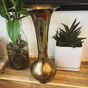 Vintage Solid Brass Bud Vase - Made in India
