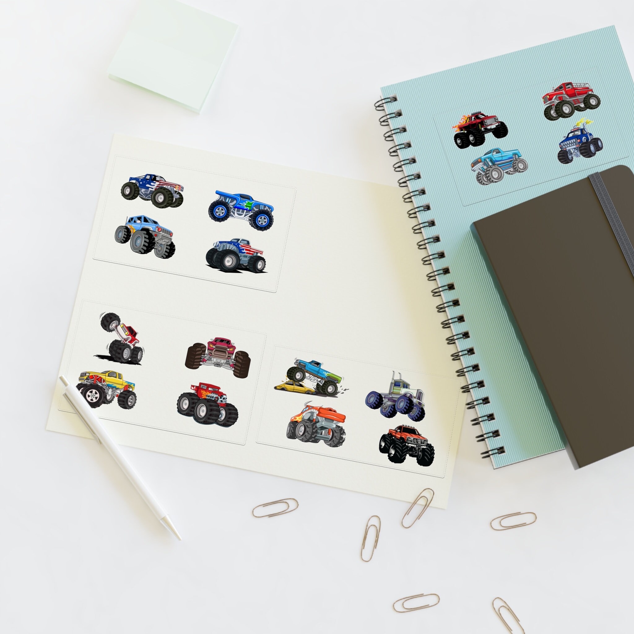 Monster Truck Sticker Sheets, We All Love Monster Trucks - Etsy