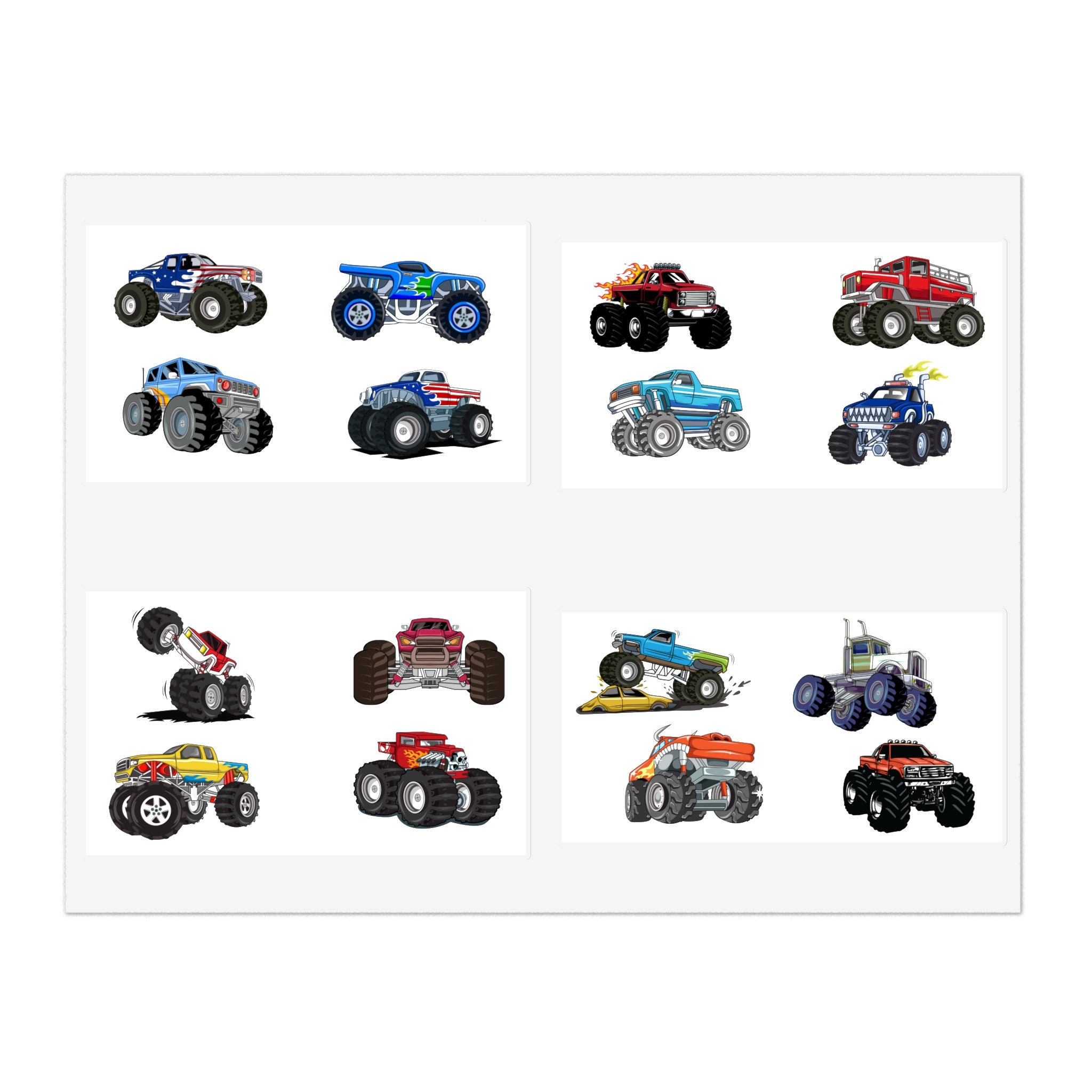 Monster Truck Sticker Sheets, We All Love Monster Trucks - Etsy