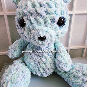 Crochet Cute Ocean Blue Teddy Bear