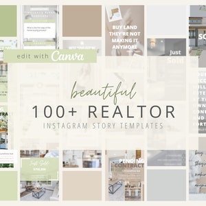 100 + Beautiful Real Estate Instagram Story Templates for Canva | Realtor Templates | Instagram Canva Template | Social Media Templates