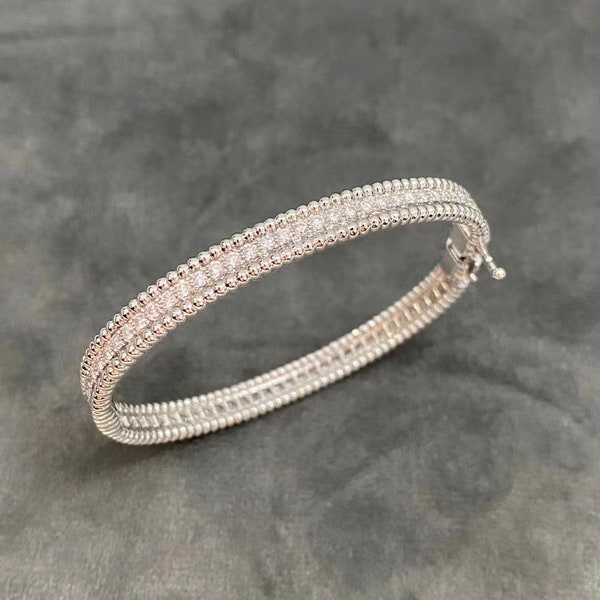 Viktorianisches Blumenarmband mit Diamant-Pavé