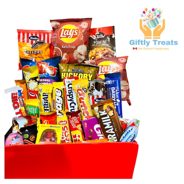 Mothers day  Gift Box, Popular Canadian snacks Gift box! Taste of Canada! Canadian Chips, Candy. Lays ketchup