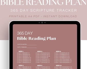 Chronological Bible Reading Plan: 365 Day Scripture Tracker (A4 PDF Digital Download)