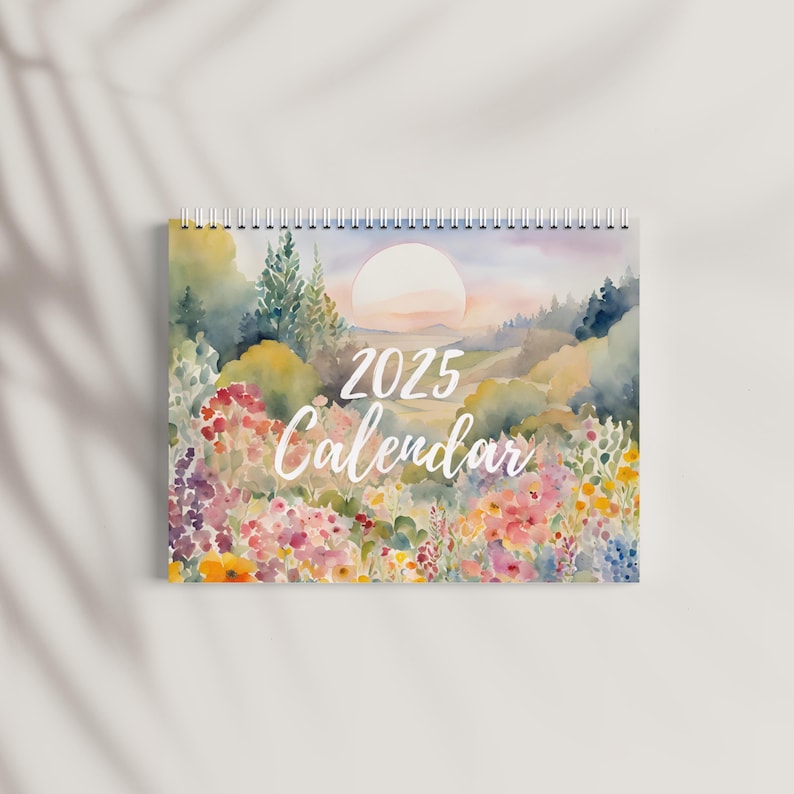 2025 Wall Calendar Botanical Watercolour Floral, Floral Wall Calendar