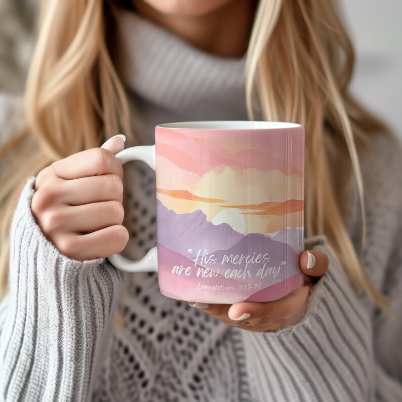 Christian Coffee Mug: Inspirational Bible Verse, Lamentations Scripture image 3