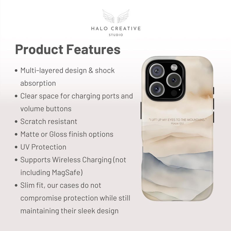 Christian Phone Case: Psalm 121, Bible Verse Scripture Case image 7