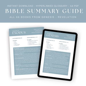 Bible Summary Guide, Printable Bible Study Guide, Books of the Bible Summary, Bible Reading Guide, Printable Bible Summary