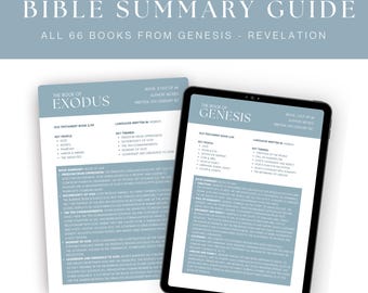Digital Bible Summary Guide: Printable Study of All 66 Books (A4 PDF)