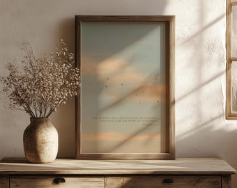 Christian Psalm 19:1 Wall Art, Scripture Wall Art, Christian Home Decor, Digital Download, Vintage Christian Art, Bible Verse Wall Art