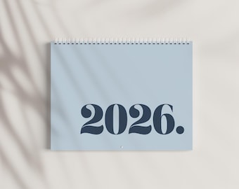 2026 Minimalist Typography Wall Calendar, 2026 Monthly Planner